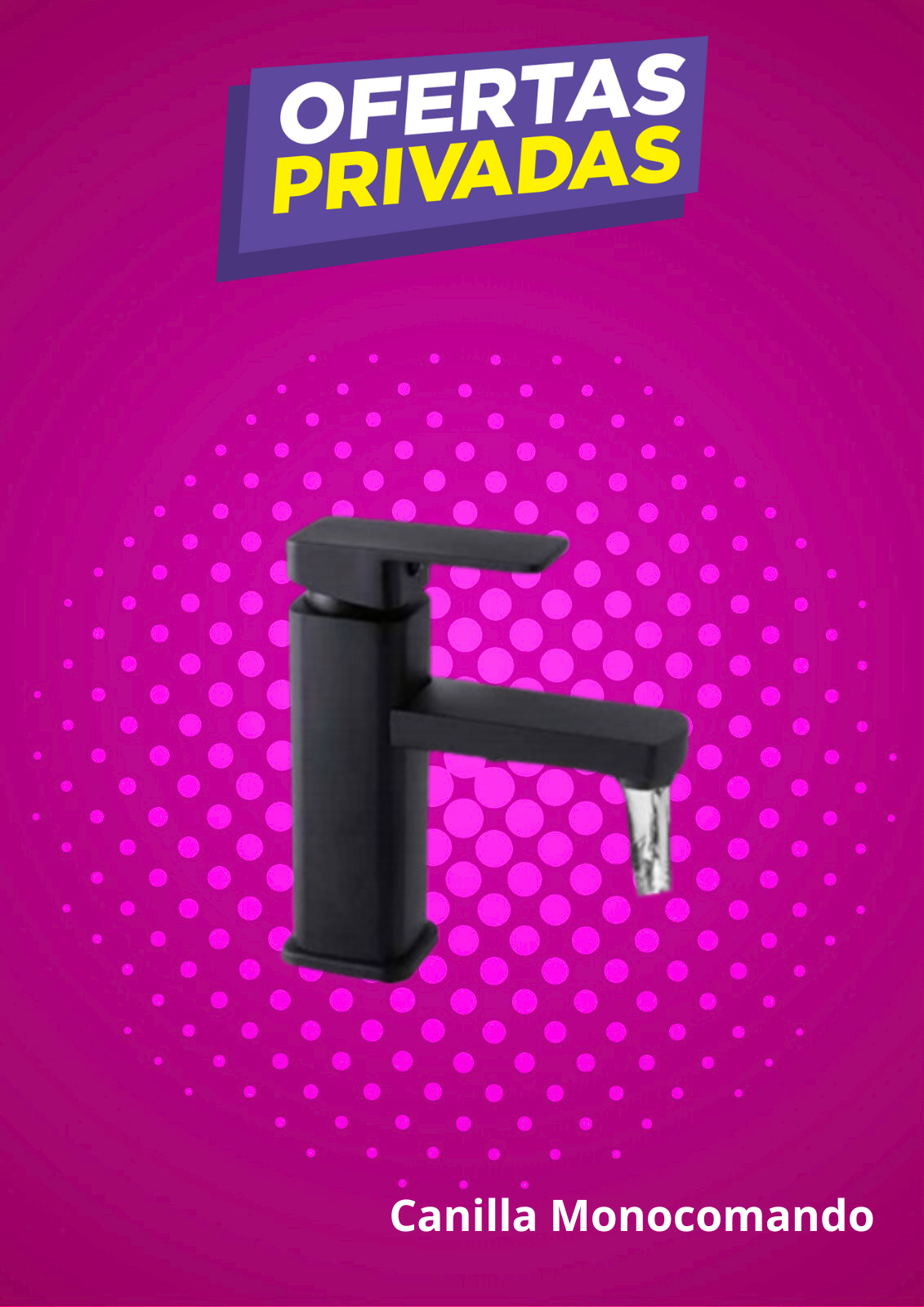 Canilla Griferia Monocomando Lavatorio Diseño Pesada Luxury Acabado Satinado Color Negro