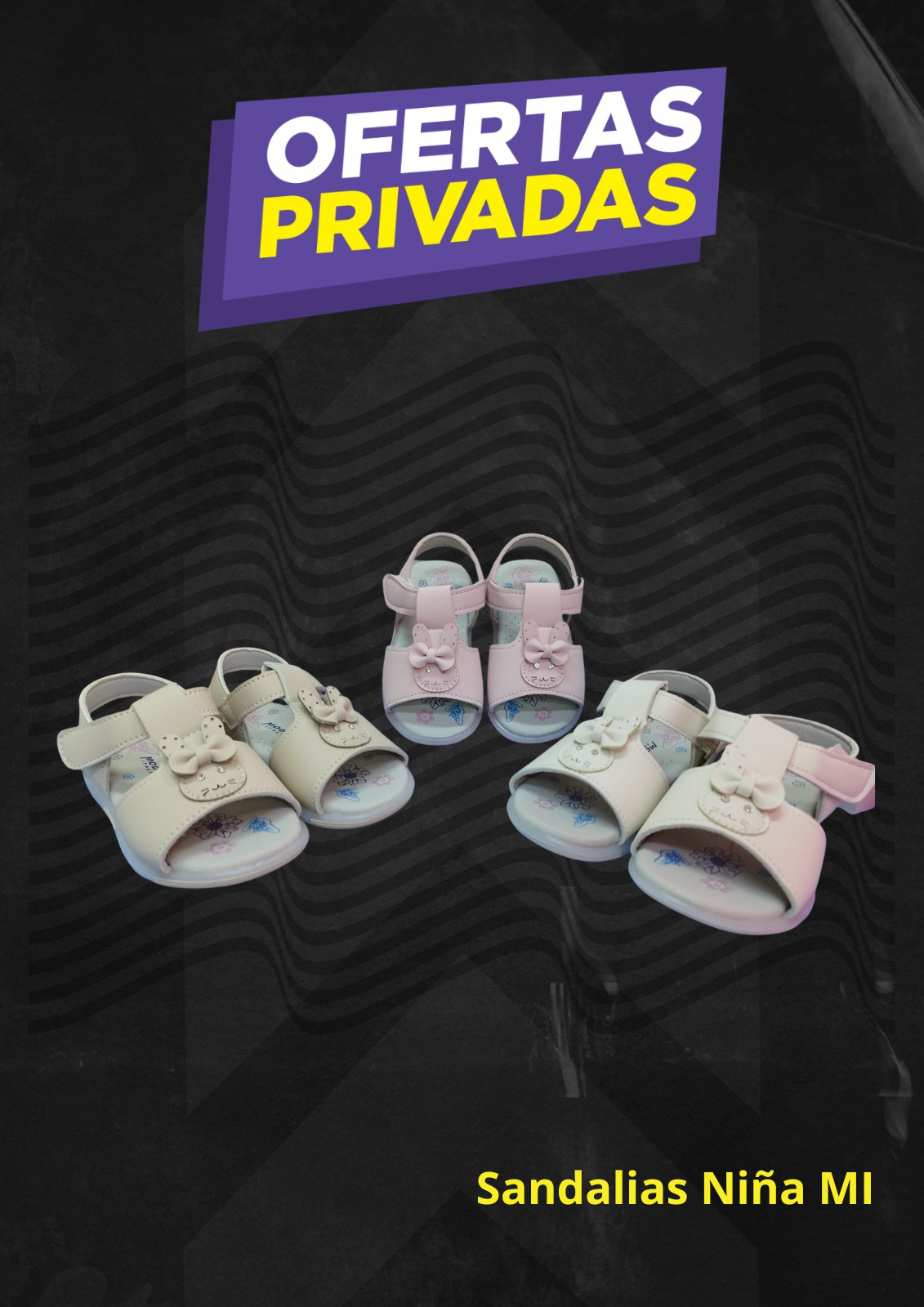 Sandalias de Niña Livianas con Moño Decorativo
